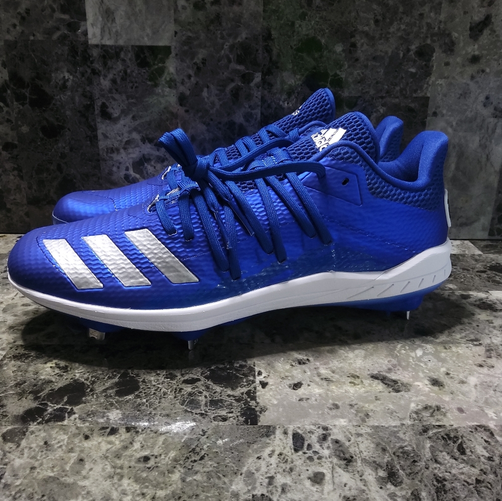 Adidas Afterburner 6 Speed Blue Silver Metal Baseball Cleats G27656 Men's 10.5